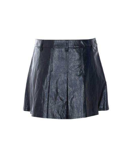 MICHAEL Michael Kors Blue Pleated Patent Mini Skirt