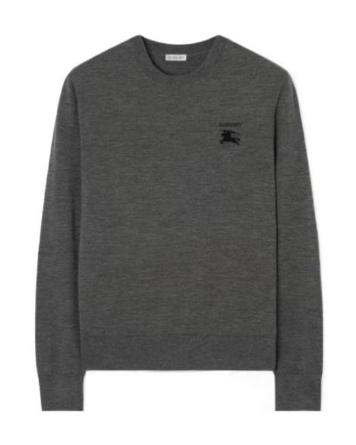 Burberry Gray Wool Sweater for men