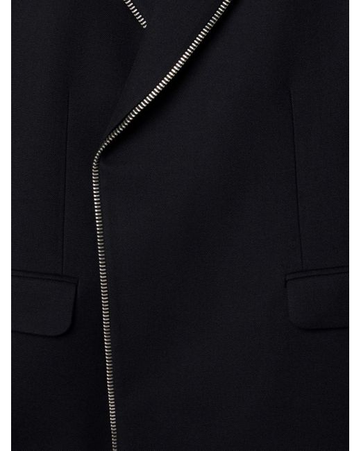 Off-White c/o Virgil Abloh Blue Zip-Trim Long-Sleeved Blazer for men