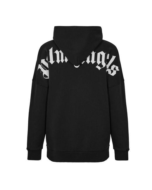 Palm Angels Black Hooded Pullover Sweatshirt for men