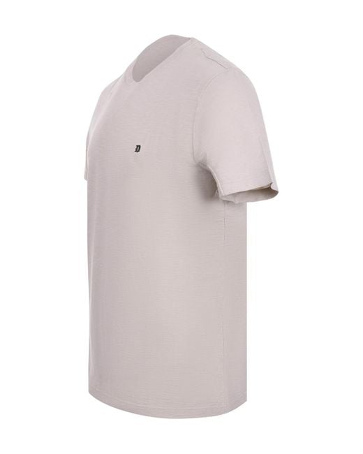 Dondup White Logo Crew Neck T-Shirt for men