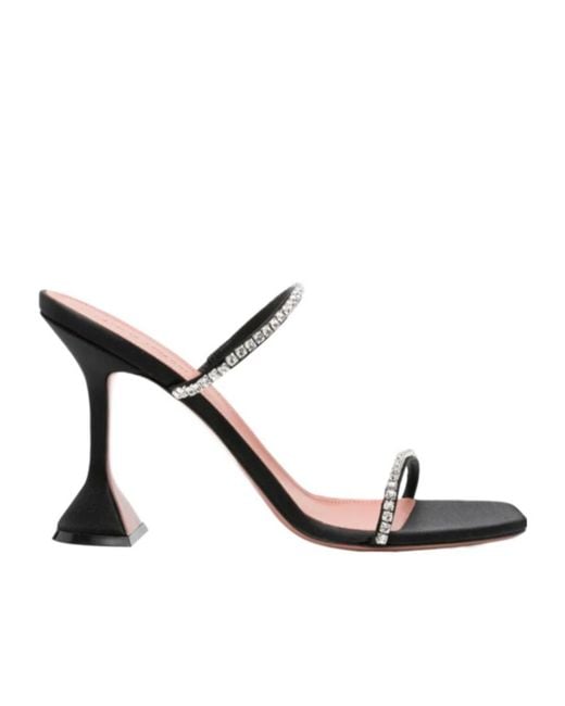 AMINA MUADDI Black Gilda Crystal Sandals