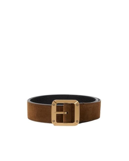 Acne White Reversible Leather And Suede Belt for men