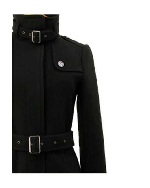 Burberry Black High Necktie Trench Coat