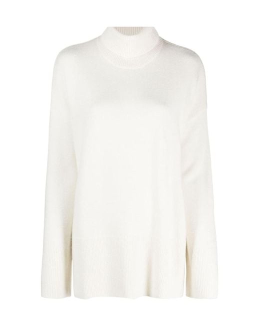 P.A.R.O.S.H. White Drop-Shoulder Crew-Neck Jumper