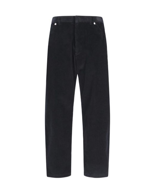 Prada Blue Triangle Logo Corduroy Trousers for men