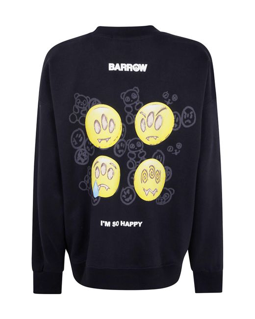 Barrow Blue Emoticon-Print Sweatshirt for men