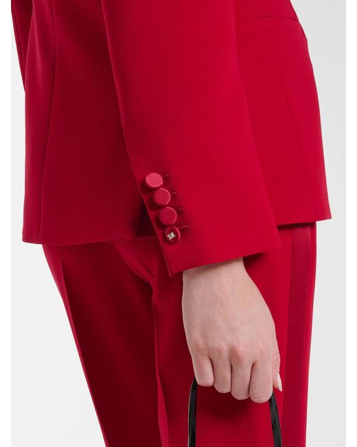 Max Mara Red Long Sleeve Blazer