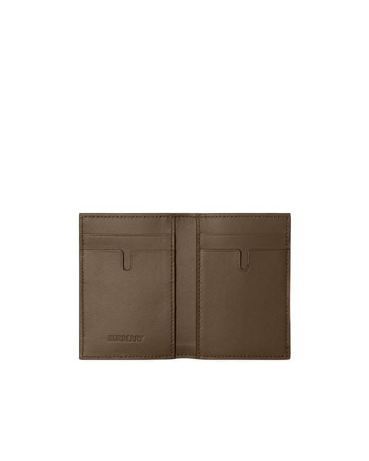 Burberry Green Checked Bi-Fold Cardholder for men