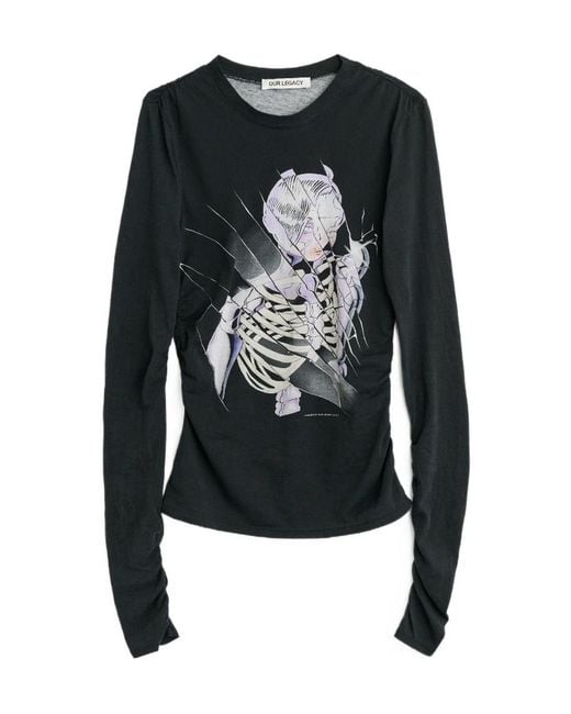 Our Legacy Black Slim Zip Long Sleeve Jumper