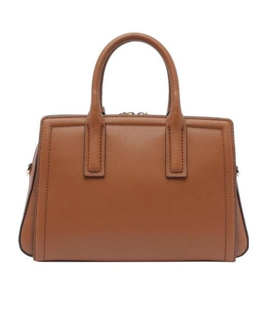 Michael Kors Brown Michael Laila Small Pebbled Satchel Bag