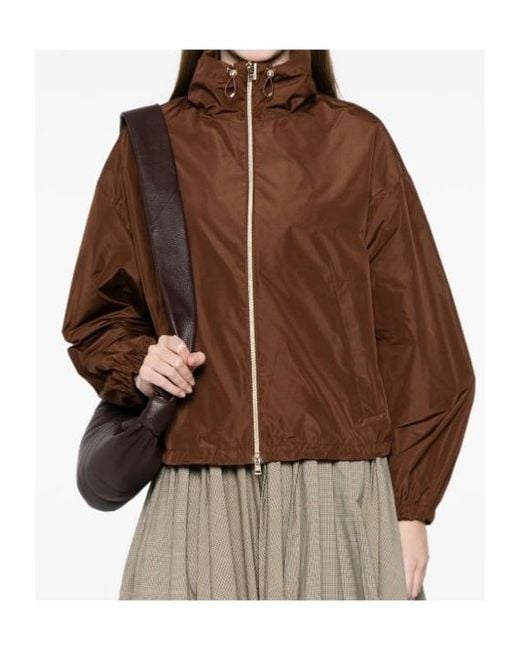 Herno Brown Short Techno Taffeta Jacket