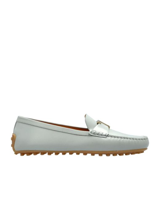 Tod's Gray City Gommino Driving Loafers