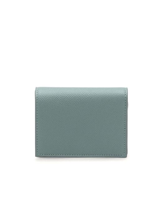 Ferragamo Blue Logo Double-Folded Wallet