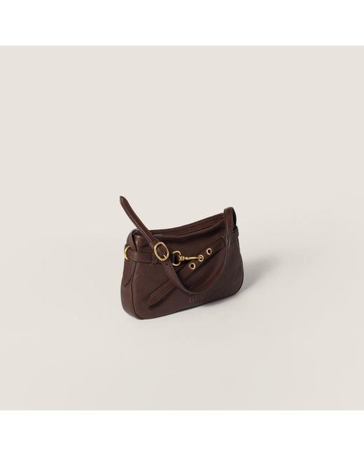 Miu Miu Brown Aventure Nappa Leather Bag