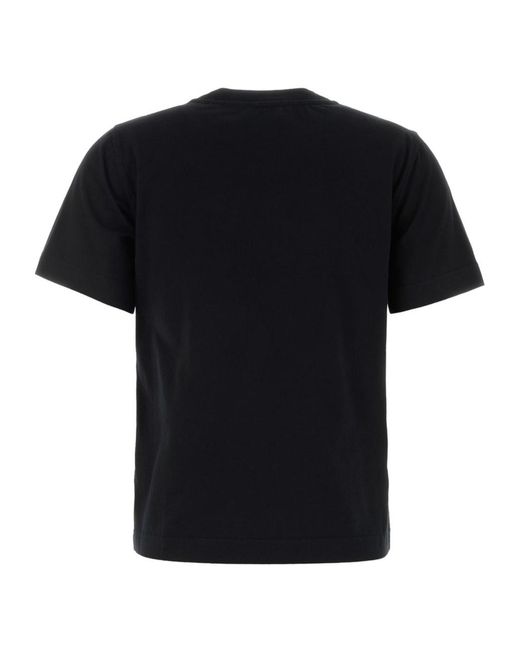 Burberry Black Logo Embroidered Crewneck T-Shirt