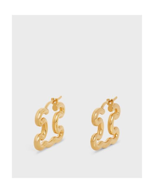 Céline Metallic Triomphe Frame Large Earrings