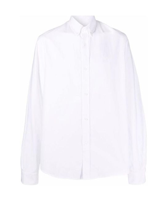 KENZO White Buttoned Long-Sleeved Shirt for men