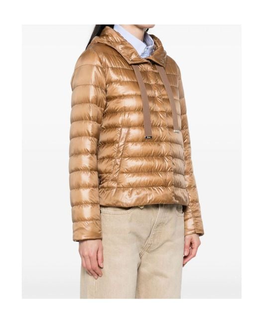 Herno Natural Quilted Hooded Drawstring Puffer Jacket