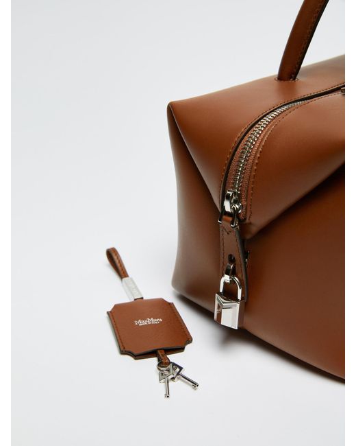 Max Mara Brown Medium Natural Leather Bowler Bag