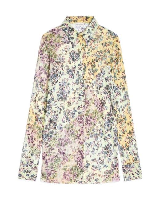 Dries Van Noten White Fitted Jacquard Shirt