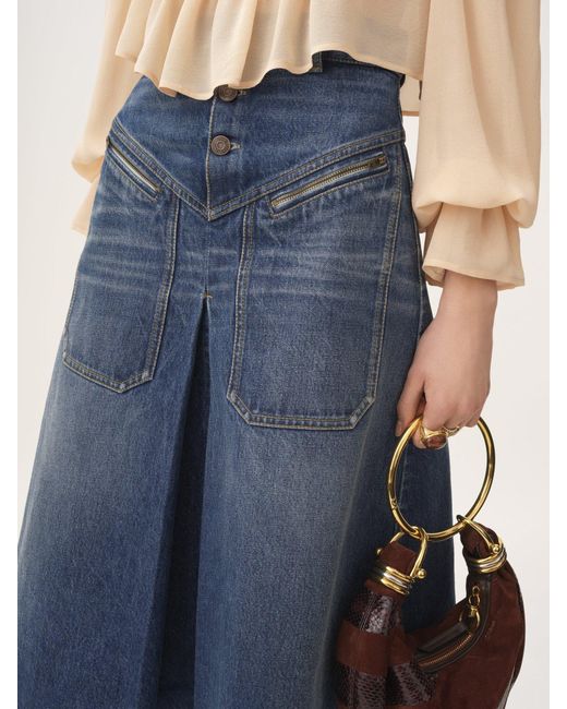 Chloé Blue Chloé Knee-Length Denim Skirt