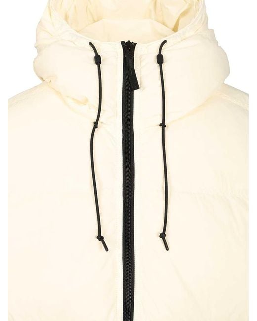 Stone Island Natural Drawstring Hooded Puffer Jacket for men