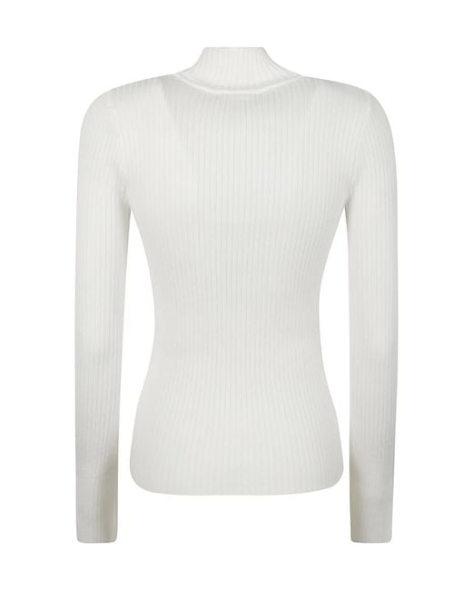 Courreges White Roll-Neck Cut-Out Jumper
