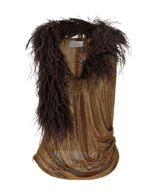 GIUSEPPE DI MORABITO Brown Sleeveless Mesh T-Shirt