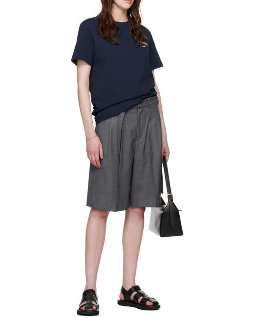 A.P.C. Blue Logo Detailed Crewneck T-Shirt
