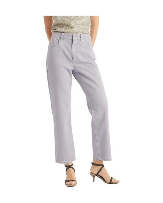Brunello Cucinelli Gray Logo-Patch Flared Jeans