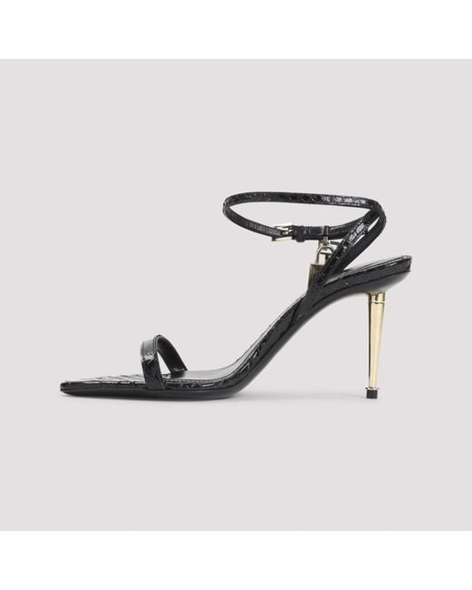 Tom Ford Metallic Ankle Strap Heeled Sandals