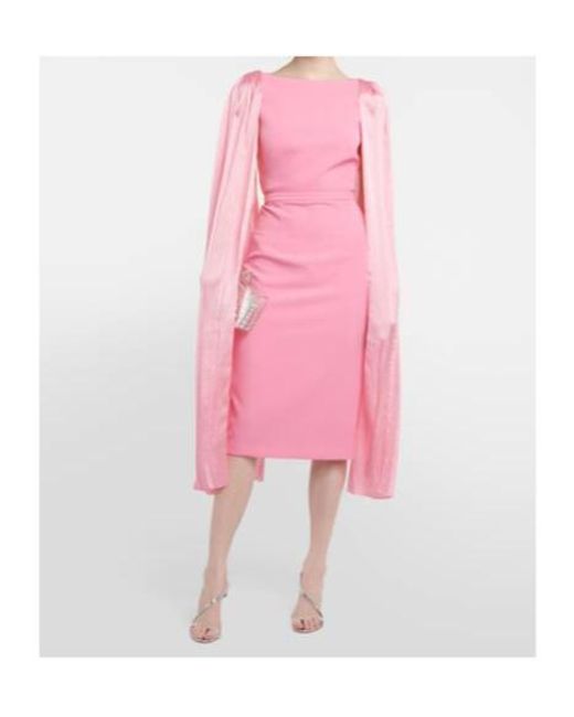 Safiyaa Pink Essiah Crepe And Satin Midi Dress