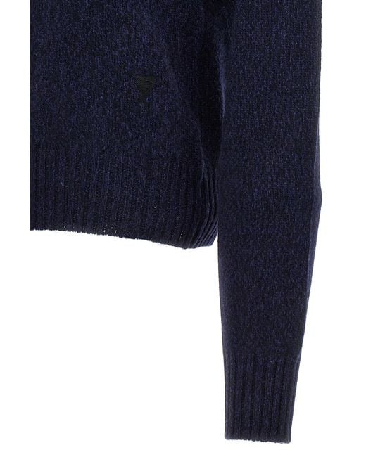 AMI Blue Ami High-Neck Knitted Jumper