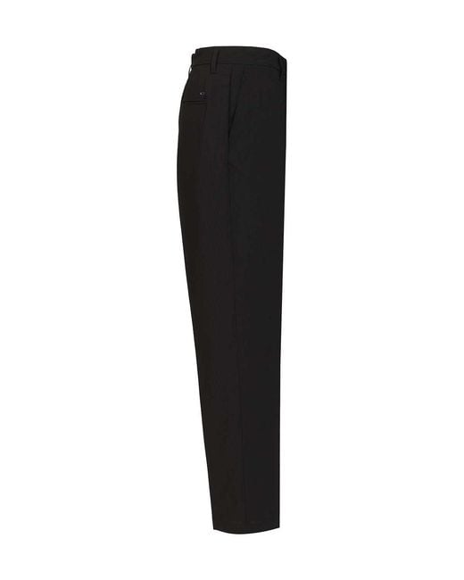Emporio Armani Black Seersucker Tailored Pants for men
