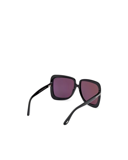 Tom Ford Purple Eyewear Lorelai Oversized Frame Sunglasses