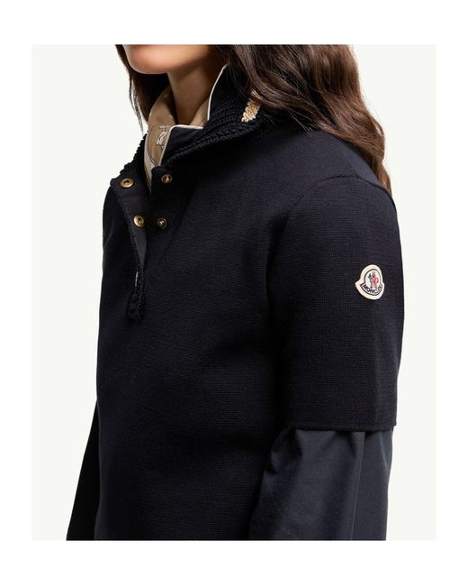 Moncler Black Cotton Knit Polo Shirt