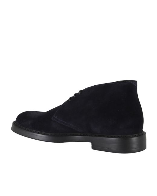 Doucal's Blue Round Toe Ankle Boots for men