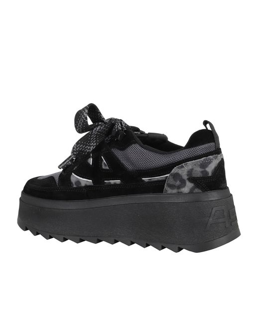 Ash Black Thick-Soled Casual Shoes