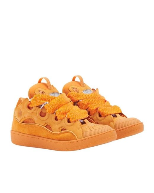 Lanvin Orange Logo-Laced Casual Sneakers for men