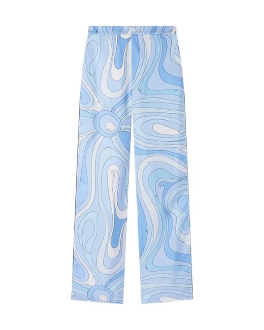 Emilio Pucci Blue Pucci Printed Straight-Leg Pants