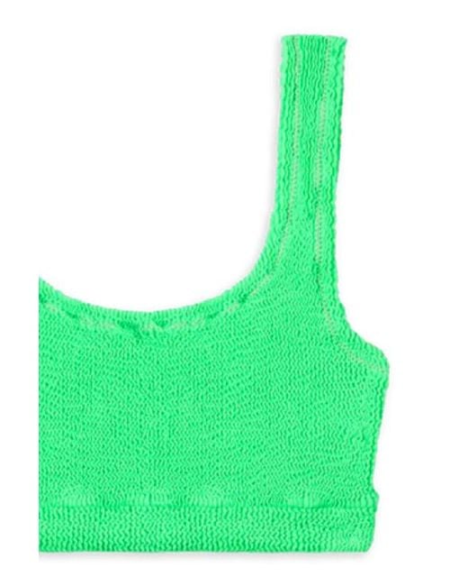 Reina Olga Green Ginny Crinkled Bikini Top