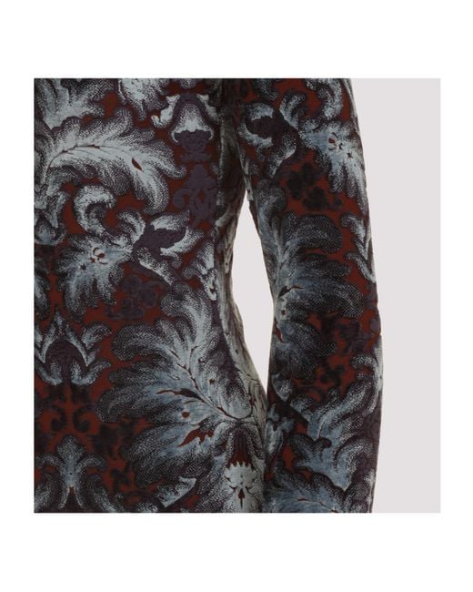 Etro Blue Paisley Printed Midi Dress
