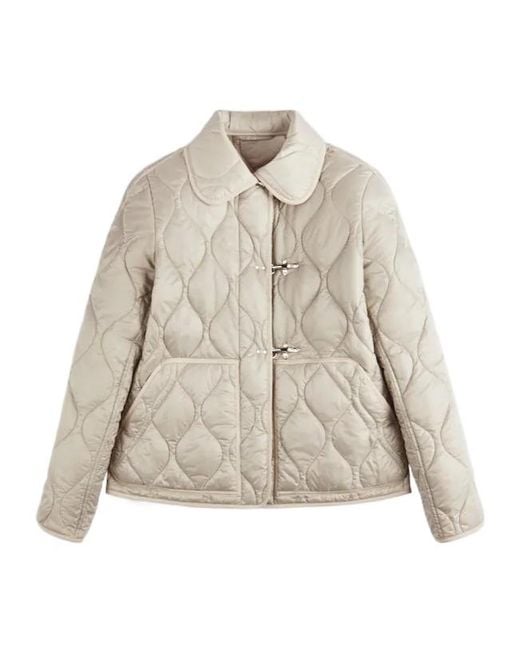 Fay Natural 3 Ganci Quilted Jacket