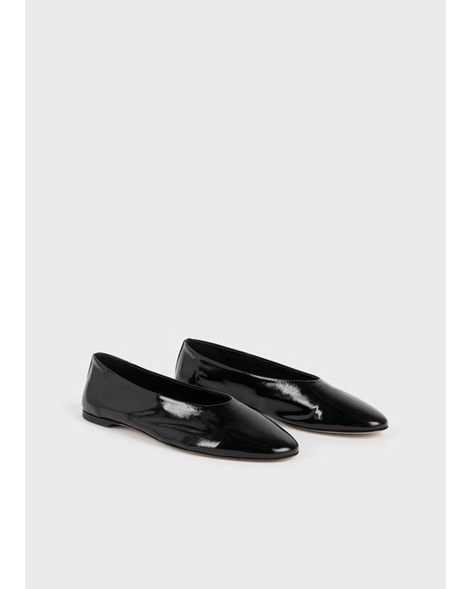 Totême  Black Totême Almond-Toe Ballerina Shoes