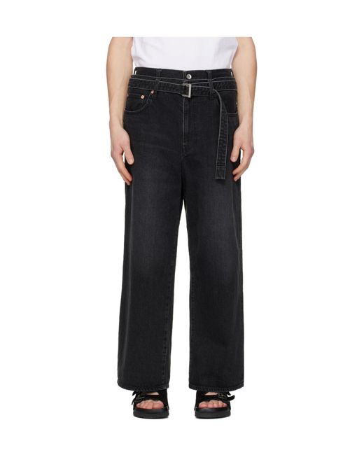 Sacai Black Belted Denim for men
