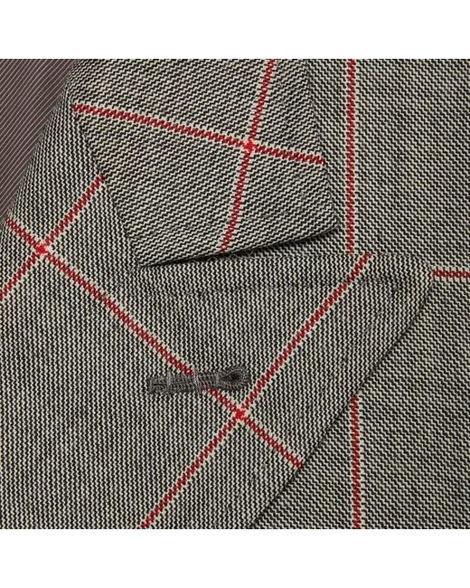Gucci Gray Checked Tailored Jacket