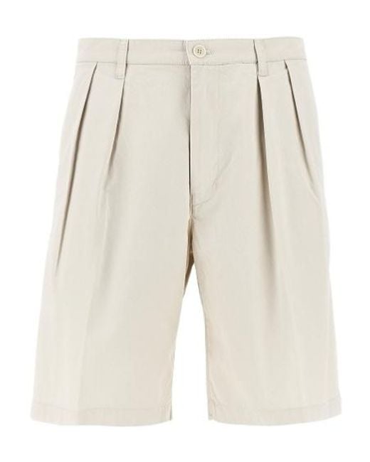 Aspesi Natural Pleated Casual Shorts for men