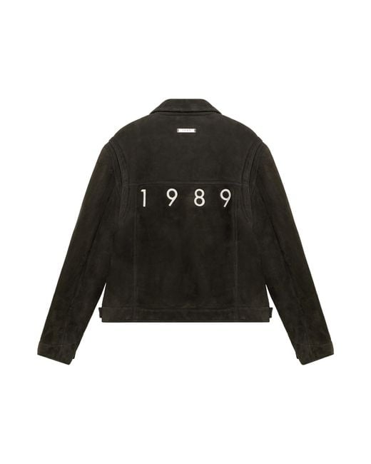 1989 STUDIO Black Logo Embroidered Jacket for men