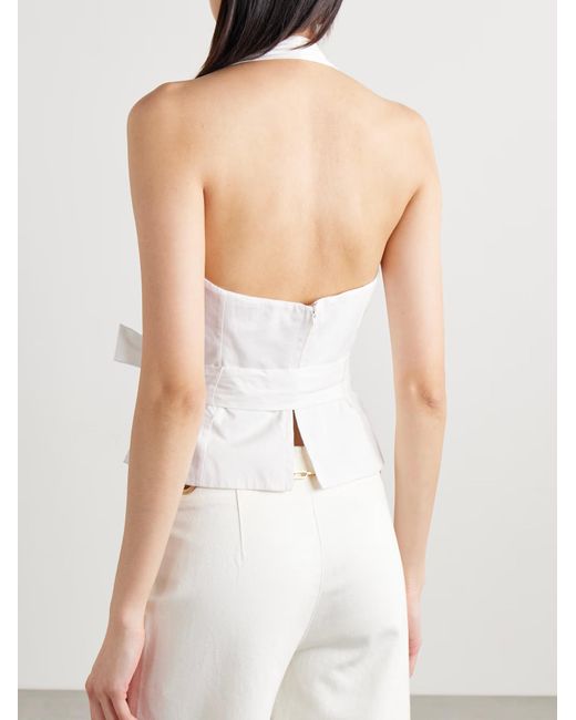 Cult Gaia White Anita Backless Top